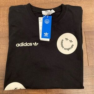 Adidas Originals Smiley Face Trefoil Black T-Shirt Men’s S NEW